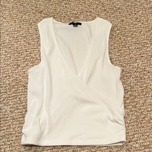 J. Crew Cream Sleeveless Wrap Tank Top